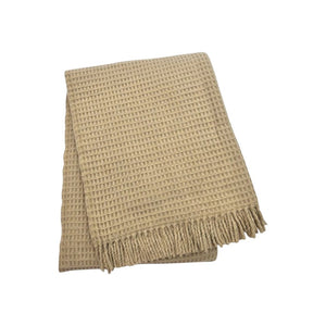HomeRoots 55" Luxurious Stone Cotton-Microfiber Plush Throw Blanket with Decorative Fringe for Cozy Comfort 632919