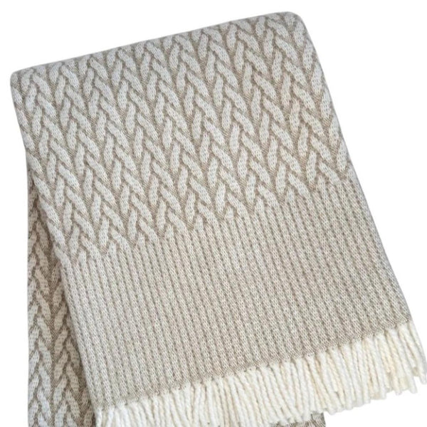 HomeRoots 55" Cinnamon Woven Plush Throw Blanket - Soft Cotton Blend with Fringe for Cozy Home Decor & Gifts 632920