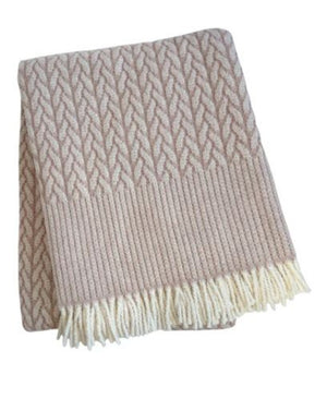 HomeRoots 55" Dusty Rose Plush Throw Blanket - Woven Cotton Blend with Fringe for Cozy Elegance & Versatility 632921
