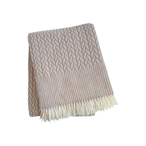 HomeRoots 55" Dusty Rose Plush Throw Blanket - Woven Cotton Blend with Fringe for Cozy Elegance & Versatility 632921
