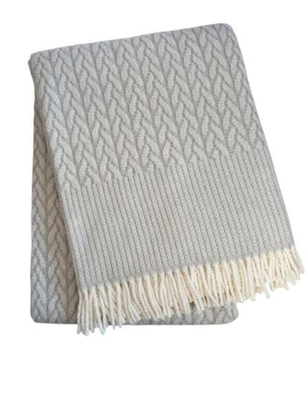 HomeRoots 55" Plush Gray Cotton Blend Woven Throw Blanket with Decorative Fringe for Cozy Living Spaces 632922