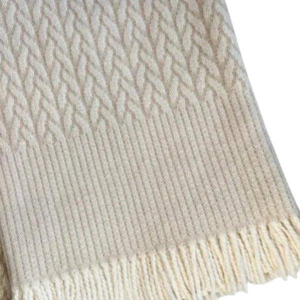 HomeRoots 55" Luxurious Linen Cotton Blend Throw Blanket with Fringe – Perfect for Cozying Up Indoors or Outdoors! 632923
