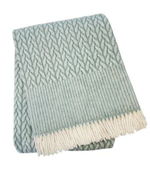 HomeRoots 55" Cozy Sage Cotton Blend Plush Throw Blanket with Fringe - Perfect for Home, Outdoor & Gifting! 632924
