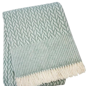 HomeRoots 55" Cozy Sage Cotton Blend Plush Throw Blanket with Fringe - Perfect for Home, Outdoor & Gifting! 632924