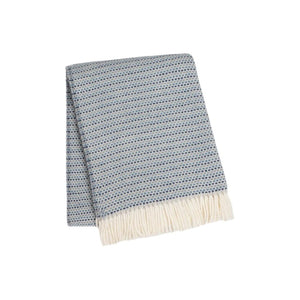 HomeRoots 55" Denim Blue Plush Woven Throw Blanket – Cozy Cotton Blend with Fringe for Home or Outdoor Use 632929
