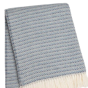HomeRoots 55" Denim Blue Plush Woven Throw Blanket – Cozy Cotton Blend with Fringe for Home or Outdoor Use 632929