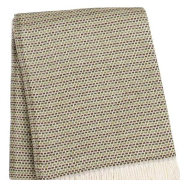 HomeRoots 55" Plush Moss Green Woven Cotton Blend Throw Blanket with Decorative Fringe – Cozy & Stylish Comfort 632930