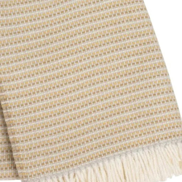 HomeRoots 55" Luxurious Stone Cotton Blend Plush Throw Blanket with Fringe - Perfect for Home & Gifting! 632931