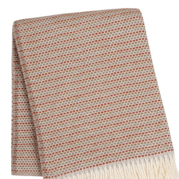 HomeRoots 55" Terra Cotta Woven Plush Throw Blanket with Fringe - Cozy, Stylish, Perfect for Any Space! 632933