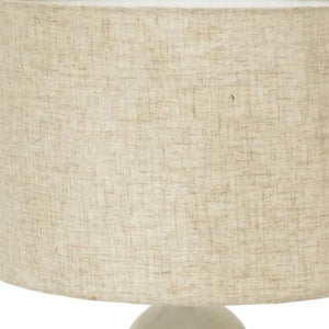 HomeRoots 18" Distressed White Marble Table Lamp with Elegant Drum Shade for Stylish Ambient Lighting 632934