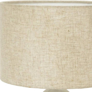 HomeRoots 18" Distressed White Marble Table Lamp with Elegant Drum Shade for Stylish Ambient Lighting 632934