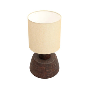 HomeRoots 27" Handcrafted Distressed Brown Wood Urn Table Lamp with Beige Shade - Rustic Home Decor Accent 632935