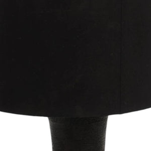 HomeRoots 29" Distressed Black Solid Wood Urn Table Lamp with Artisan Drum Shade for Rustic Home Décor Charm 632937