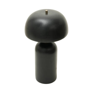 HomeRoots 23" Distressed Black Ceramic Table Lamp – Modern Artisan Design with Drum Shade for Elegant Spaces 632939