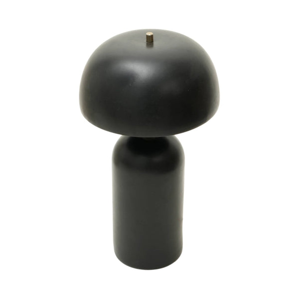 HomeRoots 23" Distressed Black Ceramic Table Lamp – Modern Artisan Design with Drum Shade for Elegant Spaces 632939