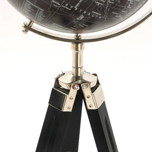 HomeRoots 32" Silver Aluminum Tabletop Sculpture - Contemporary Globe Design for Modern Elegance & Versatile Décor 632976