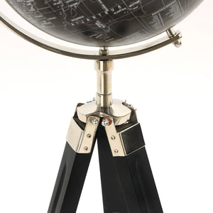 HomeRoots 32" Silver Aluminum Tabletop Sculpture - Contemporary Globe Design for Modern Elegance & Versatile Décor 632976