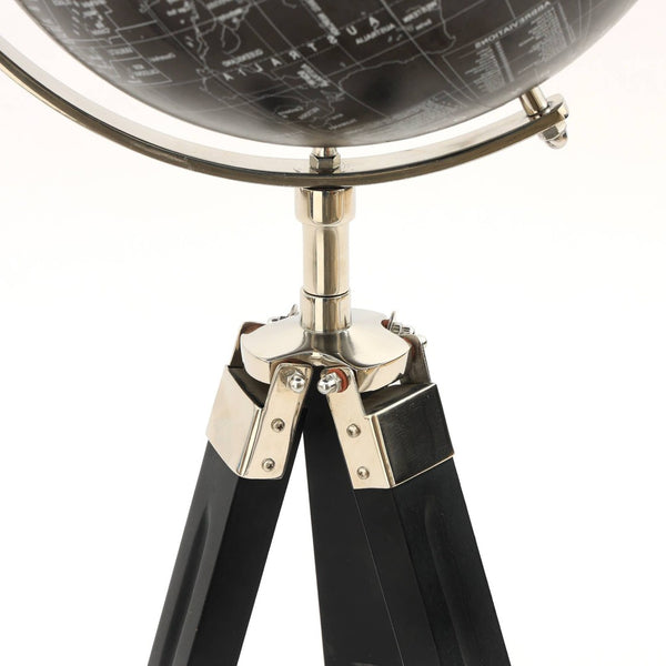 HomeRoots 32" Silver Aluminum Tabletop Sculpture - Contemporary Globe Design for Modern Elegance & Versatile Décor 632976