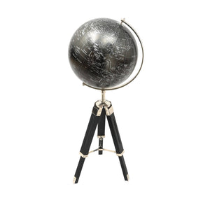 HomeRoots 32" Silver Aluminum Tabletop Sculpture - Contemporary Globe Design for Modern Elegance & Versatile Décor 632976