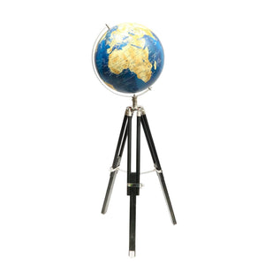 HomeRoots 51" Silver Aluminum Tabletop Sculpture - Modern Globe Design for Home & Office Decor, Durable & Stylish 632977