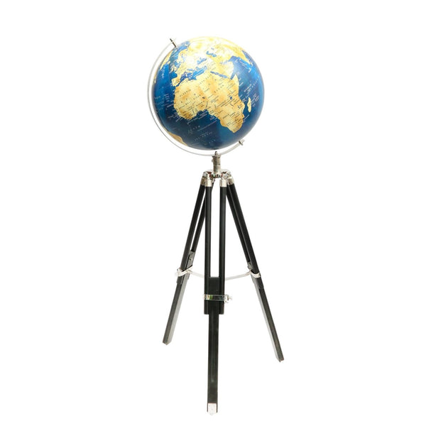 HomeRoots 51" Silver Aluminum Tabletop Sculpture - Modern Globe Design for Home & Office Decor, Durable & Stylish 632977