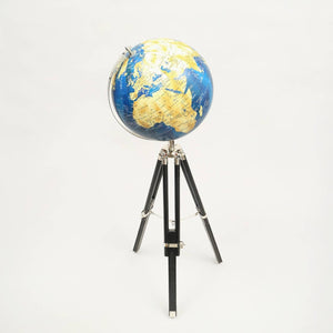 HomeRoots 51" Silver Aluminum Tabletop Sculpture - Modern Globe Design for Home & Office Decor, Durable & Stylish 632977