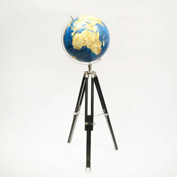 HomeRoots 51" Silver Aluminum Tabletop Sculpture - Modern Globe Design for Home & Office Decor, Durable & Stylish 632977