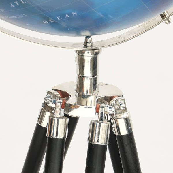 HomeRoots 51" Silver Aluminum Tabletop Sculpture - Modern Globe Design for Home & Office Decor, Durable & Stylish 632977