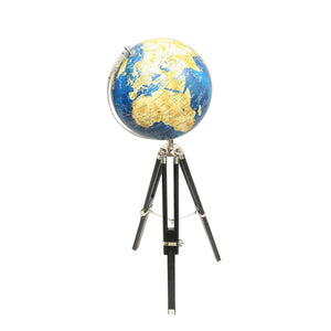 HomeRoots 51" Silver Aluminum Tabletop Sculpture - Modern Globe Design for Home & Office Decor, Durable & Stylish 632977
