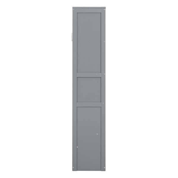 English Elm Queen Murphy Wall Bed with Integrated Shelving Foldable Mdf Cabinet for Guest Rooms Gray LP000693AAE-4