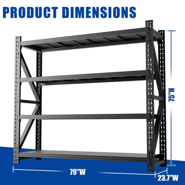 English Elm Heavy Gauge Steel Industrial Shelving Unit 6000 Lb Capacity Warehouse Garage Rack T2398S00004