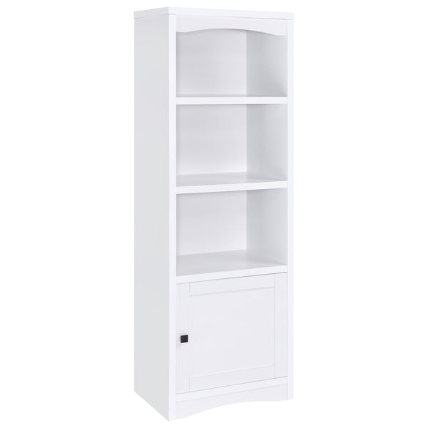 English Elm Stott Contemporary White 3-Shelf Media Tower with Framed Door, Adjustable Shelf & Display Space B062P299838