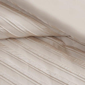 English Elm 7 Plush Queen Comforter Set with Jacquard Texture, Bedskirt & Decorative Pillows for Cozy Elegance Beige 17.91 L x 13.98 W x 10.04 H B035P319209