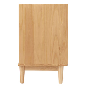 Lee Mid-Century Modern 25" Solid Pine 2-Drawer Nightstand - Stylish Storage for Any Room!