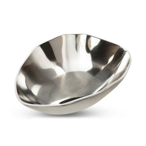English Elm Forde Polished Aluminum Sculptural Bowl Organic Form Accent for Console or Coffee Table B2769P498422