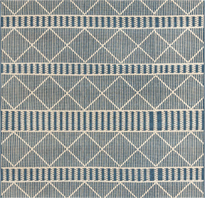 Unique Loom Outdoor Trellis Dalyan Machine Made Striped Rug Blue, Ivory 5' 4" x 6' 1"