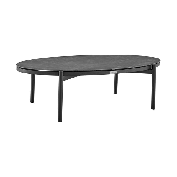 English Elm Novante Aluminum and Ceramic Outdoor Coffee Table - Lightweight, Rust-Resistant, All-Weather 52x29x16" B2736P354327