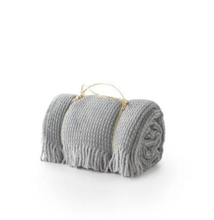 HomeRoots 55" Woven Checkered Plush Throw Blanket in Sage & Gray with Fringe – Cozy, Stylish & Gift-Ready! 633075