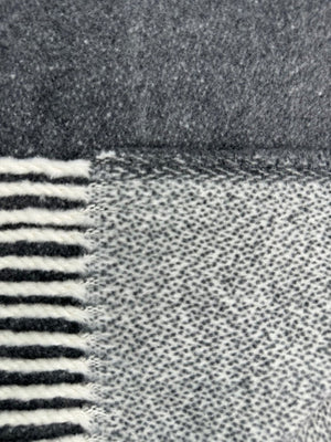 HomeRoots 55" Luxuriously Soft Dark Gray & White Chevron Throw Blanket with Fringe - Perfect for Cozy Layering! 633077