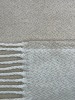 HomeRoots 55" Cozy Linen-White Chevron Plush Throw Blanket with Fringe - Perfect for Home & Outdoor Use! 633079
