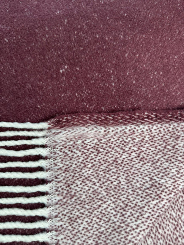 HomeRoots 55" Luxurious Plum & White Chevron Plush Throw Blanket with Fringe – Cozy, Stylish, and Versatile! 633080