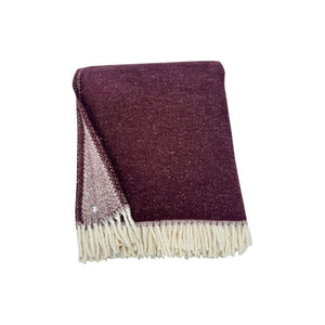HomeRoots 55" Luxurious Plum & White Chevron Plush Throw Blanket with Fringe – Cozy, Stylish, and Versatile! 633080