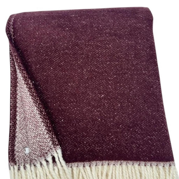 HomeRoots 55" Luxurious Plum & White Chevron Plush Throw Blanket with Fringe – Cozy, Stylish, and Versatile! 633080