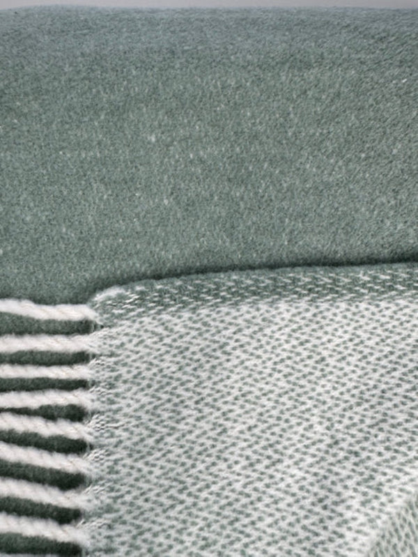 HomeRoots 55" Woven Chevron Plush Throw Blanket in Sage & White - Cozy Microfiber, Fringe Trim, Versatile Use! 633081