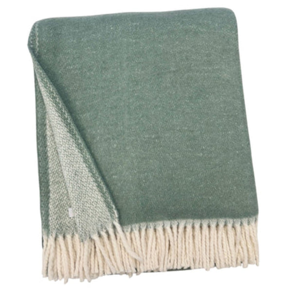 HomeRoots 55" Woven Chevron Plush Throw Blanket in Sage & White - Cozy Microfiber, Fringe Trim, Versatile Use! 633081