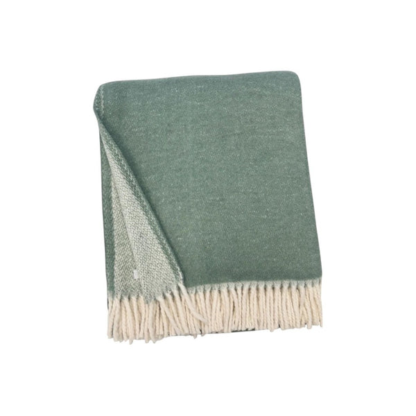 HomeRoots 55" Woven Chevron Plush Throw Blanket in Sage & White - Cozy Microfiber, Fringe Trim, Versatile Use! 633081