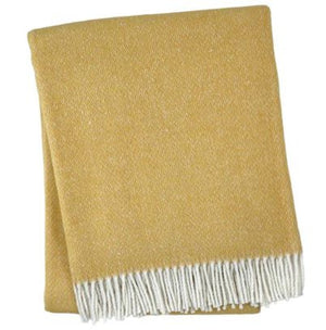 HomeRoots 55" Plush Gold and White Herringbone Throw Blanket – Soft Cotton Blend with Fringe for Cozy Decor 633085