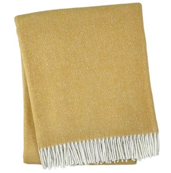 HomeRoots 55" Plush Gold and White Herringbone Throw Blanket – Soft Cotton Blend with Fringe for Cozy Decor 633085