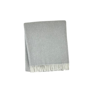 HomeRoots 55" Lightweight Woven Herringbone Throw Blanket in Light Gray & White with Fringe for Cozy Style! 633086