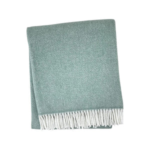 HomeRoots 55" Woven Herringbone Plush Throw Blanket in Sage & White - Cozy Fringe for Stylish Comfort Anywhere 633087